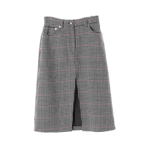 [S]maje마쥬 하운드체크 슬릿 울블렌드 롱 스커트 치마