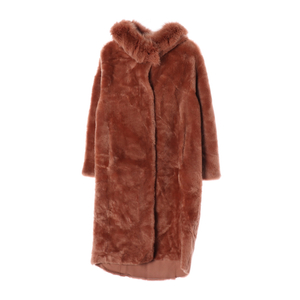 [XS]오즈세컨 천연여우 로즈브라운 롱 모피코트 무스탕