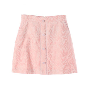 [S]산드로 핑크 패턴 버튼 미니 스커트 치마