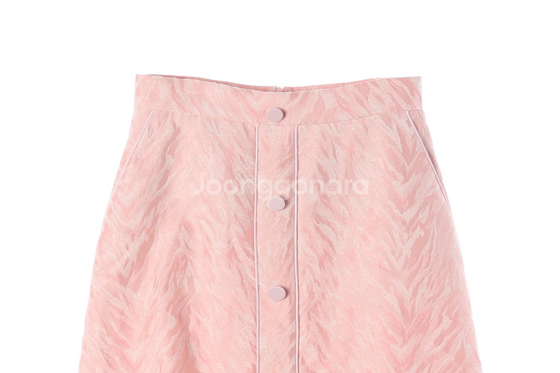 [S]산드로 핑크 패턴 버튼 미니 스커트 치마--1