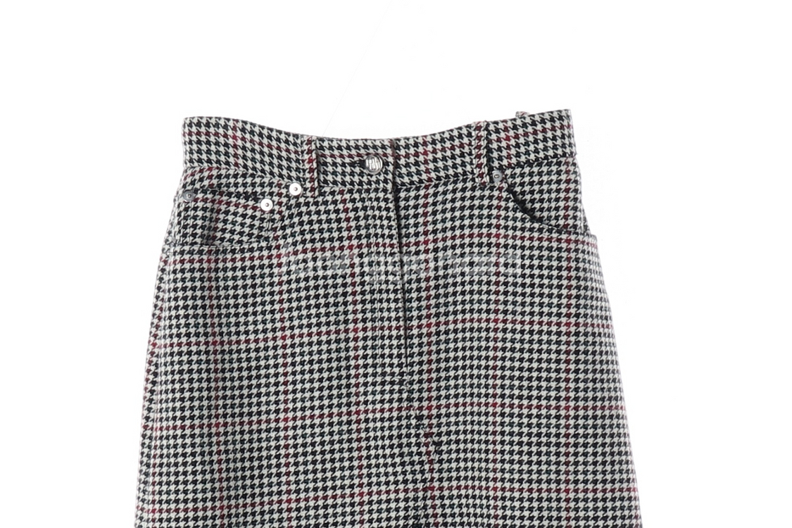 [S]maje마쥬 하운드체크 슬릿 울블렌드 롱 스커트 치마--1