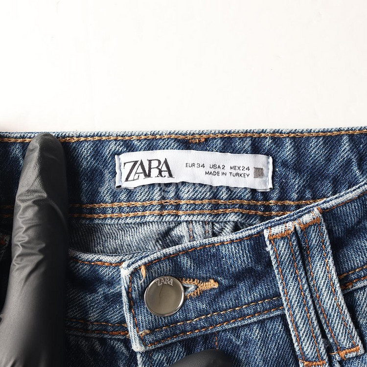 [XS]자라 중청 와이드 스트레이트 데님 청바지--5