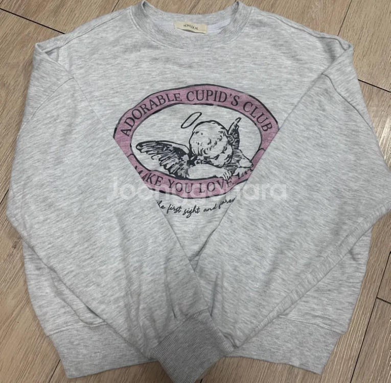 논로컬 큐피드 맨투맨 라이트그레이 새상품--4