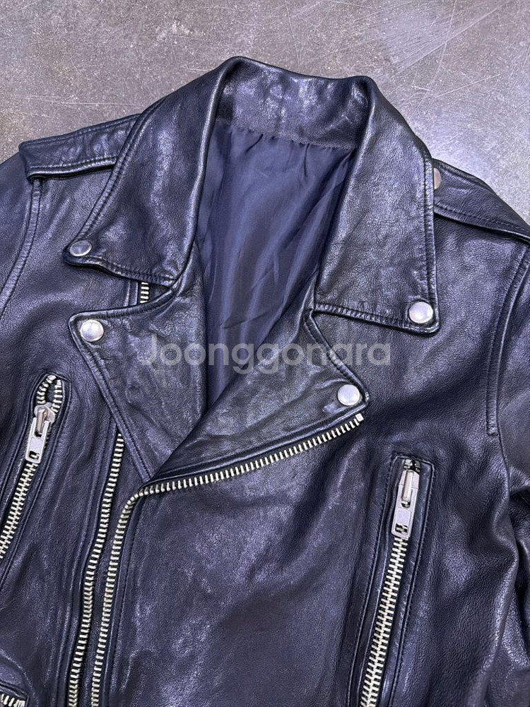빈티지 양가죽 워싱 레더 지퍼 더블 라이더자켓 S--2