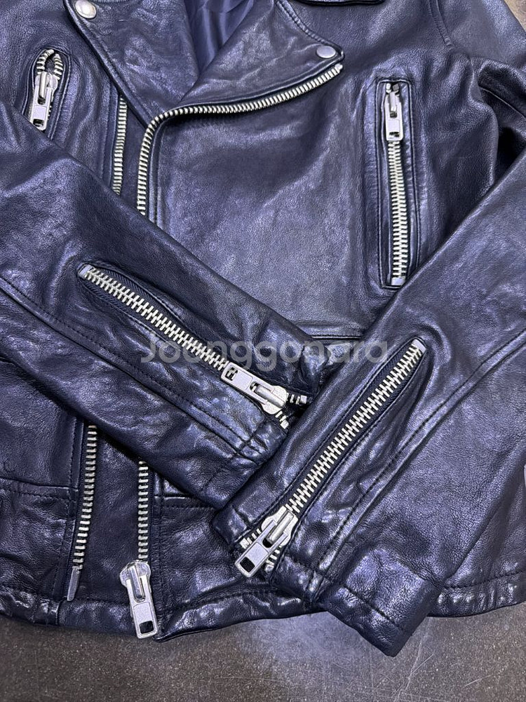 빈티지 양가죽 워싱 레더 지퍼 더블 라이더자켓 S--4