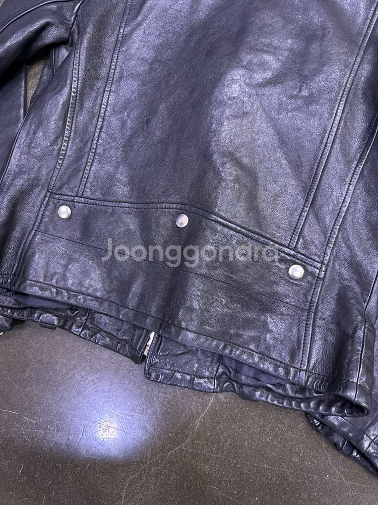 빈티지 양가죽 워싱 레더 지퍼 더블 라이더자켓 S--5