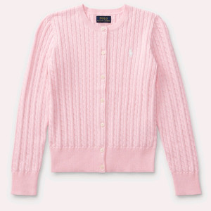 폴로 걸즈 가디건 핑크 XL