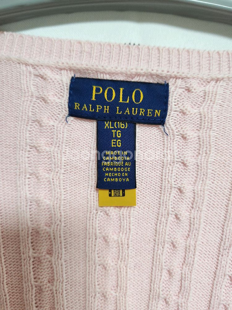 폴로 걸즈 가디건 핑크 XL--3