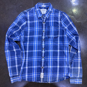 아베크롬비 블루 체크 셔츠 머슬핏 XXL