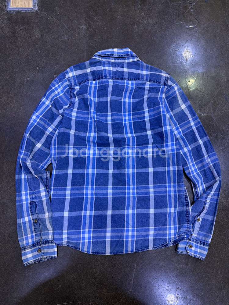 아베크롬비 블루 체크 셔츠 머슬핏 XXL--1