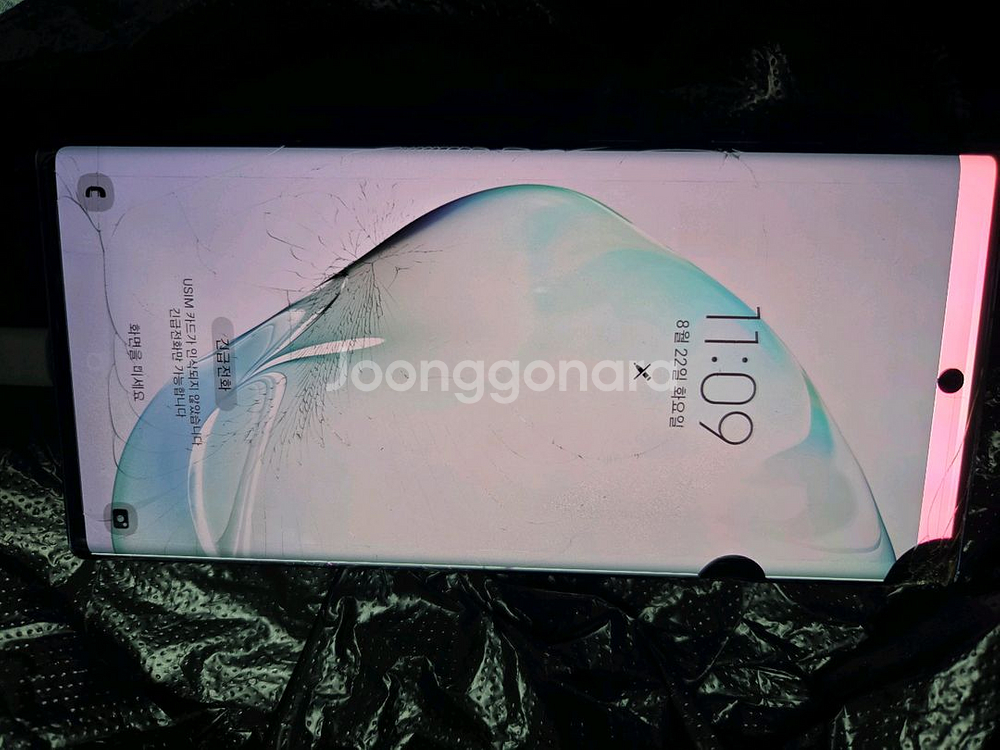 갤럭시 노트 10+ 5g 화면켜짐불량 부품폰--0