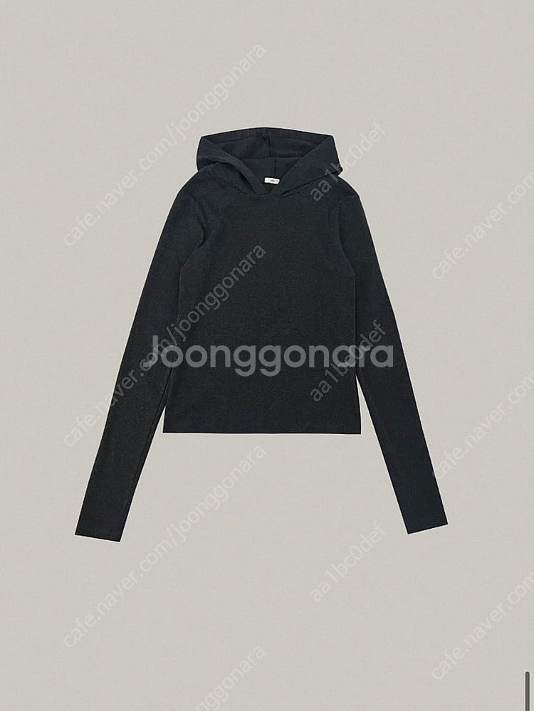 어그스트 후디 롱 슬리브 차콜 새상품--5