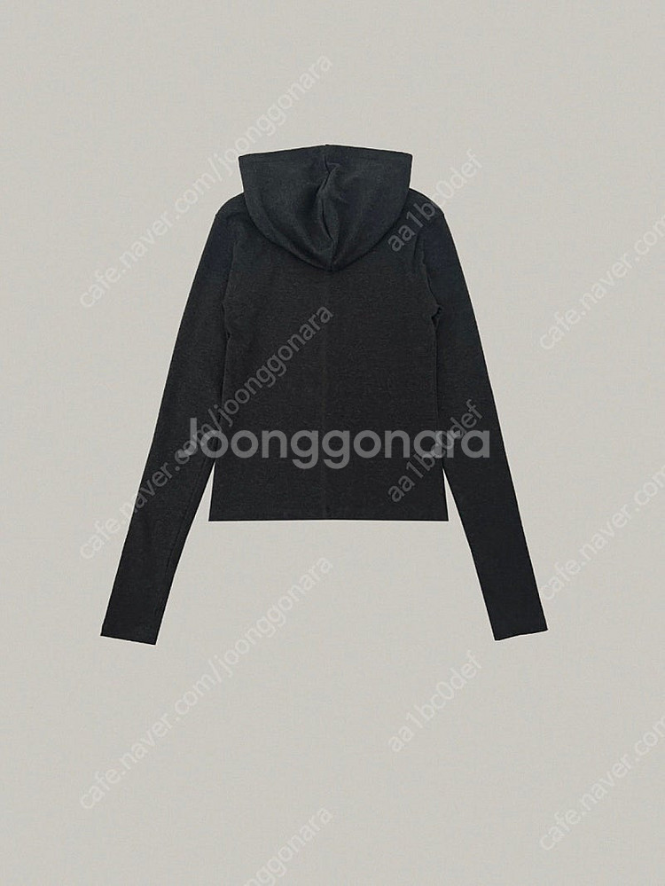 어그스트 후디 롱 슬리브 차콜 새상품--6