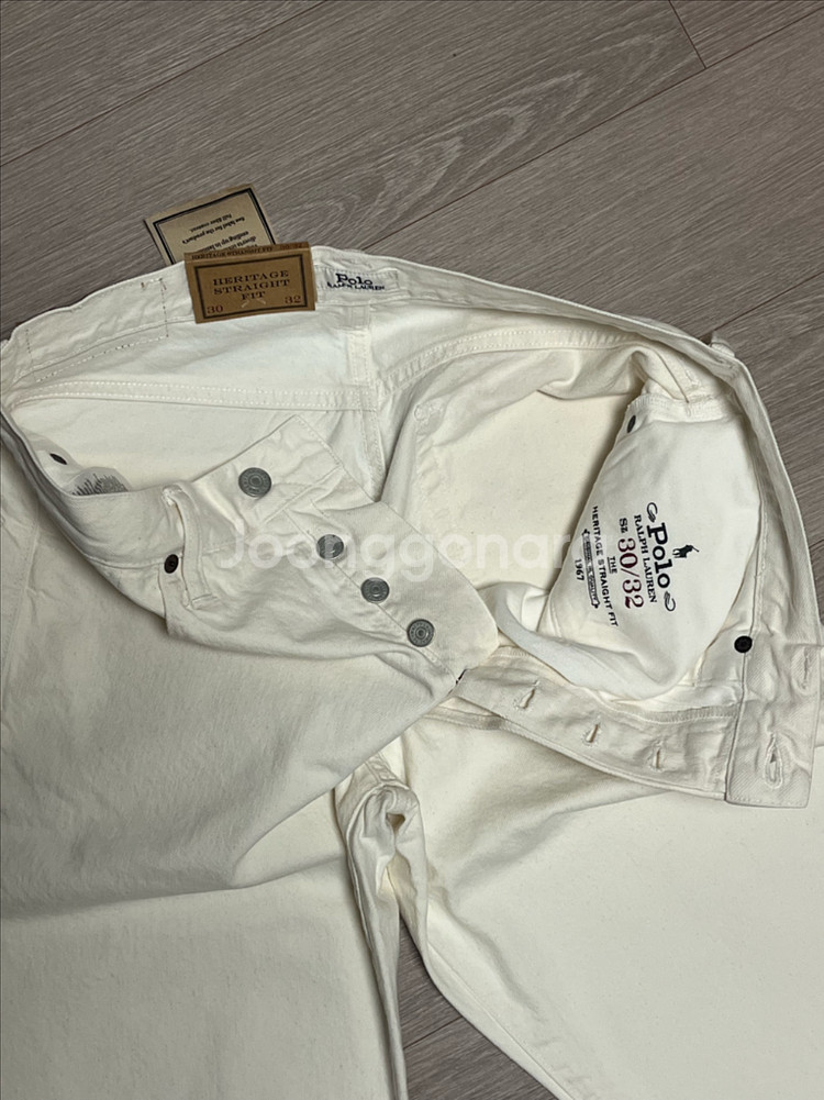 (새상품) 폴로 랄프로렌 헤리티지 스트레이트 데님 팬츠 화이트--4