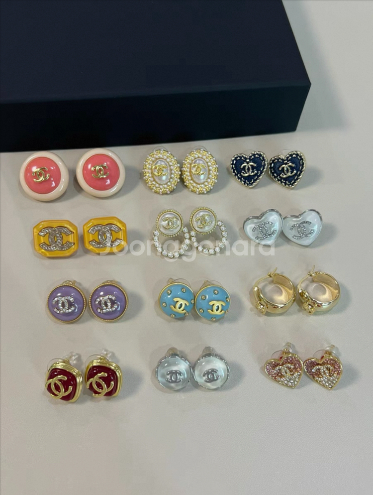 빈티지 샤넬 CC 로고 귀걸이--0