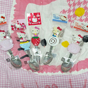 고전 키티 스푼 포크 커트러리