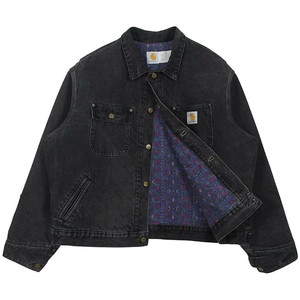 93-95 USA 칼하트 JB1065 더블 블랙 사우스웨스트 초어 자켓 워시드 데님 빈티지 미국제