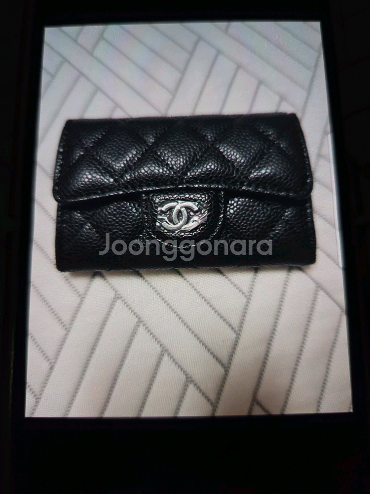 샤넬 캐비어 레더 카드지갑--0