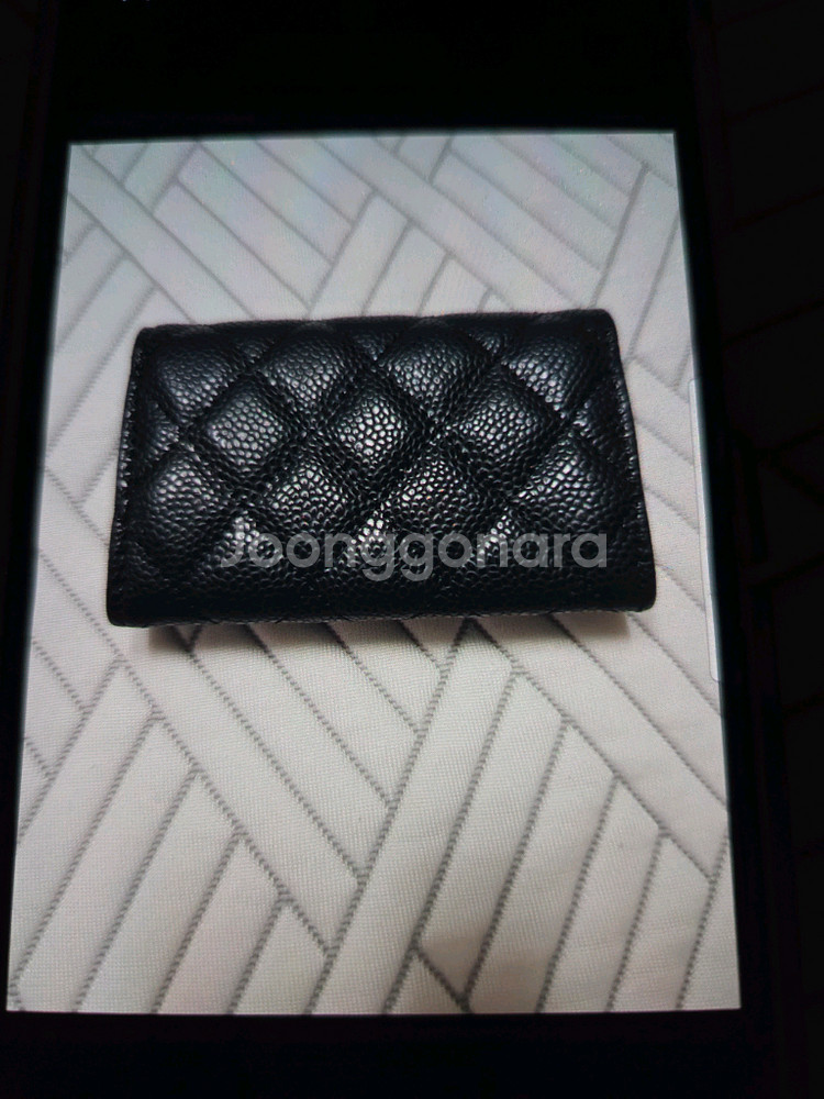 샤넬 캐비어 레더 카드지갑--1