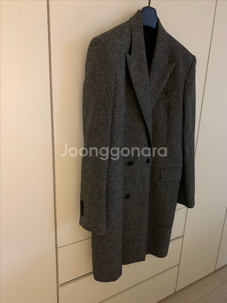 준지 헤링본 울 더블 코트 피크드라펠 상태깨끗 50사이즈(105--12