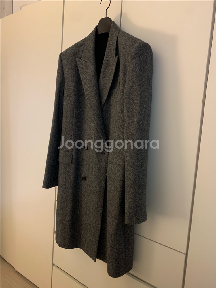 준지 헤링본 울 더블 코트 피크드라펠 상태깨끗 50사이즈(105--13