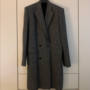 준지 헤링본 울 더블 코트 피크드라펠 상태깨끗 50사이즈(105