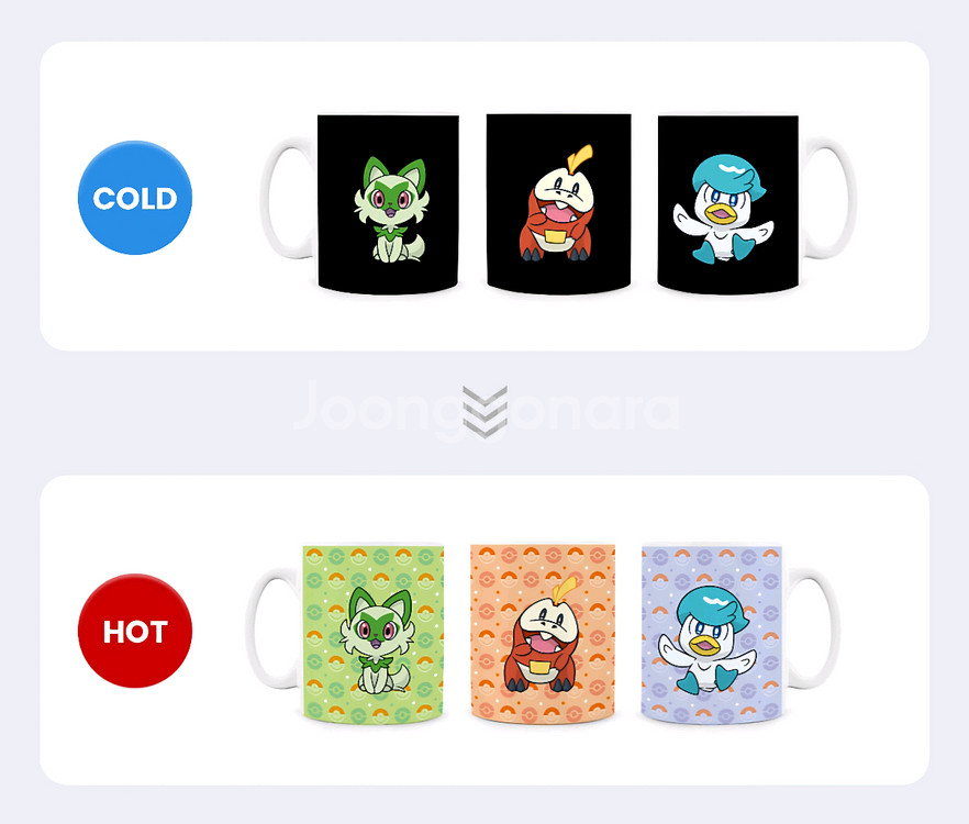 포켓몬스터 스칼렛&바이올렛 컬러 체인지 변색 머그 머그컵 머그잔--1