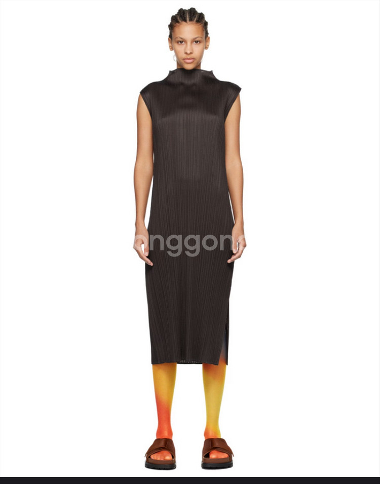 플리츠플리즈 4월 반목 원피스 블랙페퍼 3사이즈--0