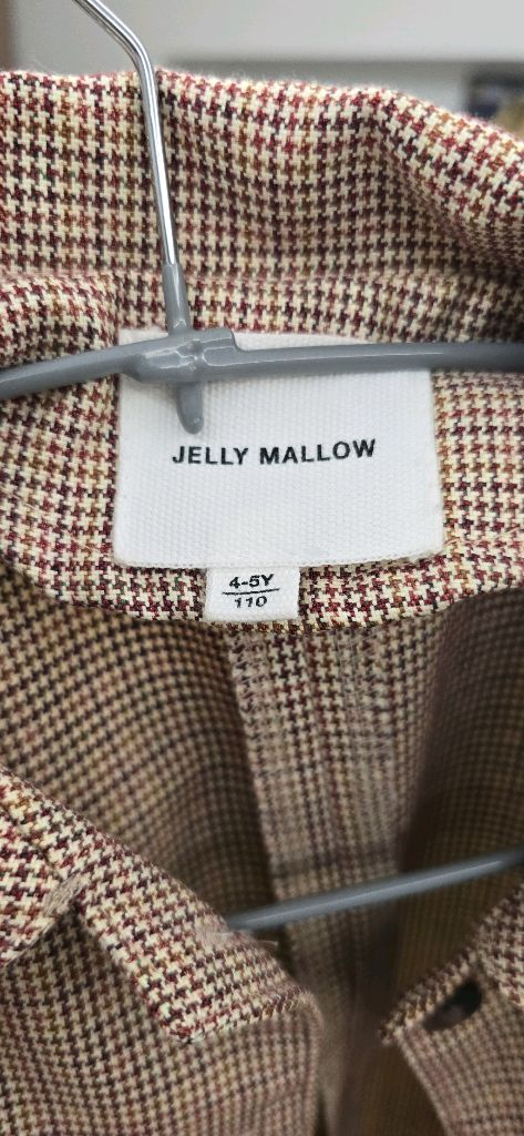 젤리멜로 체크 셔츠 원피스 겸 코트 110--3