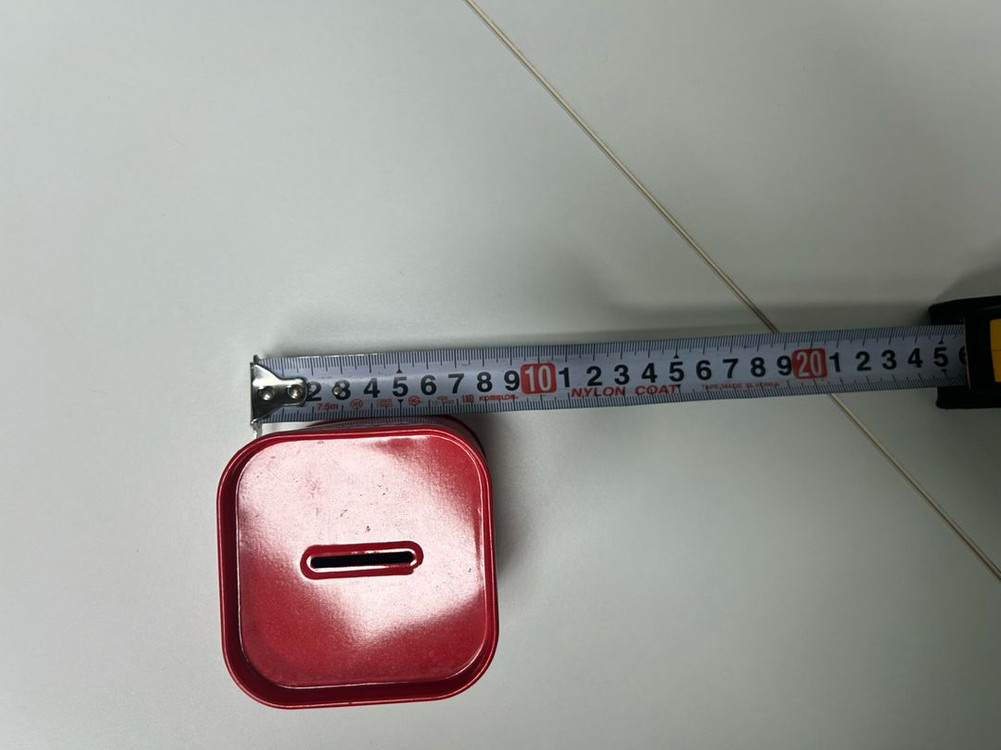 미니 저금통 새것 레드 500원--2