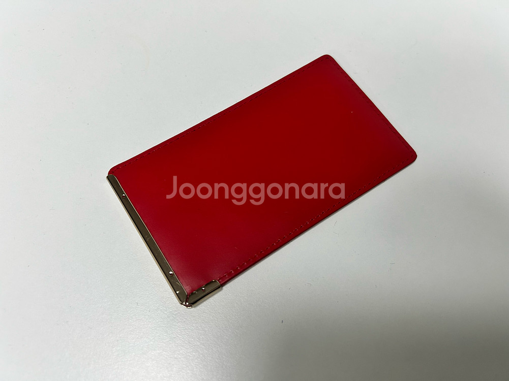 미니멀 카드 지갑 레드 새것--1