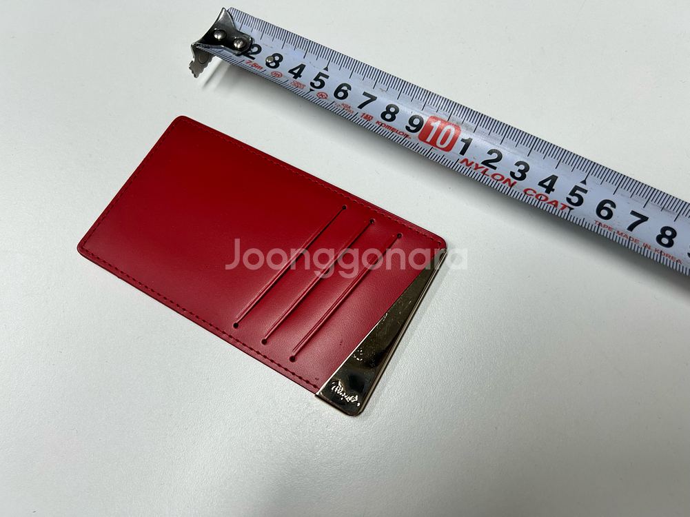 미니멀 카드 지갑 레드 새것--0