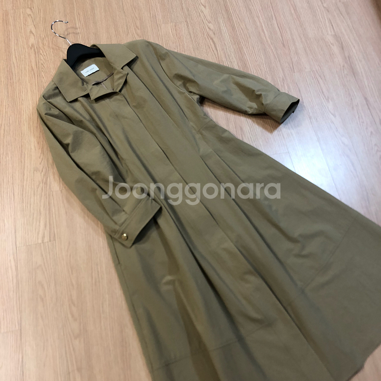 더아이잗 햅번 트렌치 셔츠 바스락 롱 원피스 자켓 코트--0