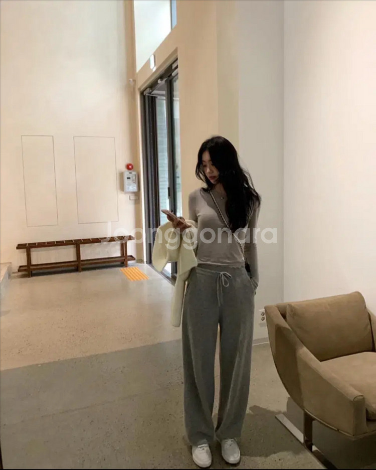 르플레인 캐시미어 니트팬츠 롱--3