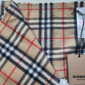새상품 버버리 캐시미어 체크 미니 머플러 스카프