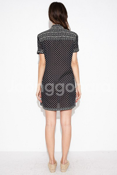 이자벨마랑 페이즐리 패턴 셔츠 미니원피스 반팔 블라우스 아사면 여행룩 휴가룩--3