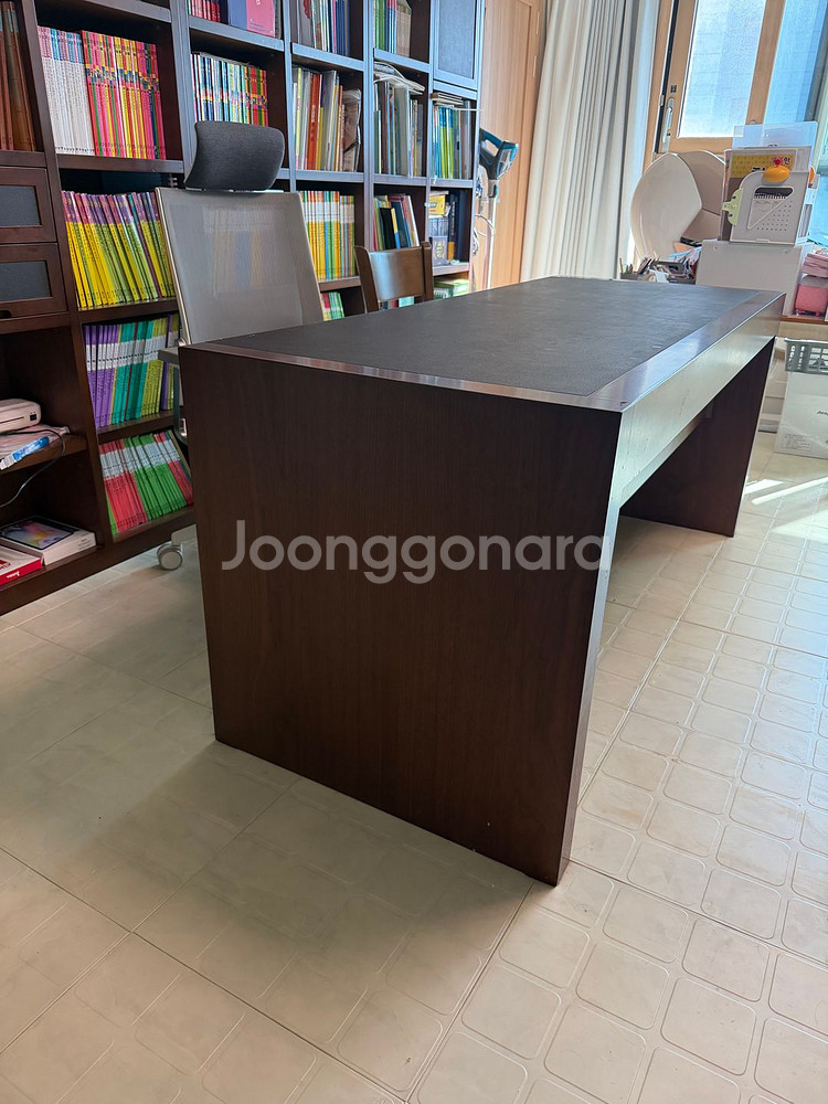원목 데스크 책상 (진짜 가죽) 실구매가 100만원->95000원--3