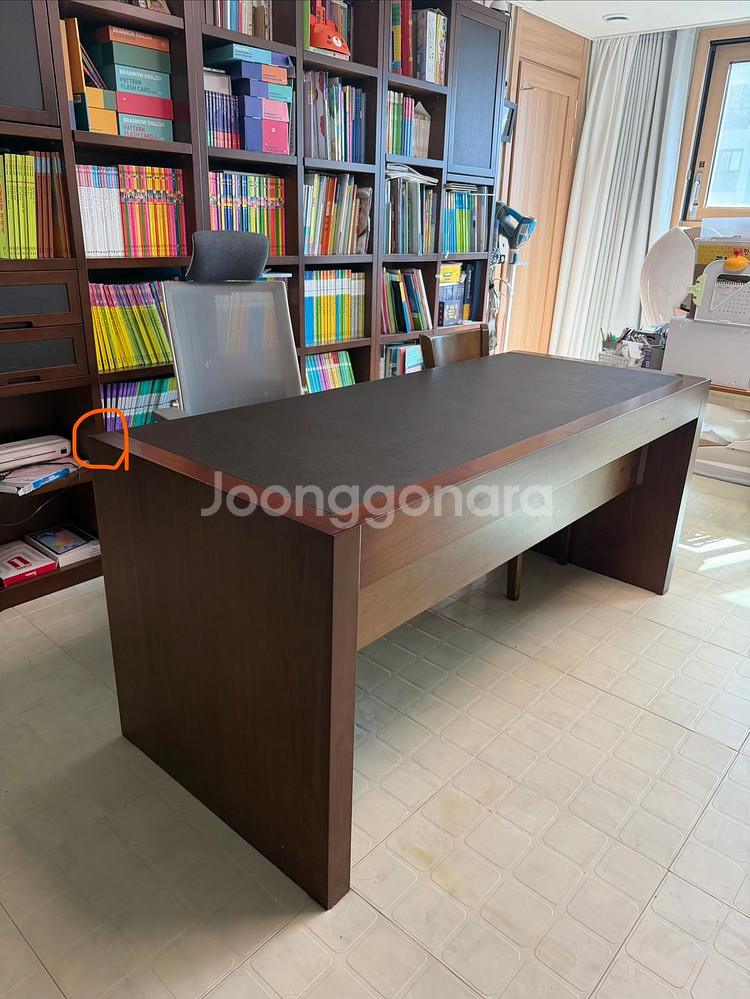 원목 데스크 책상 (진짜 가죽) 실구매가 100만원->95000원--4