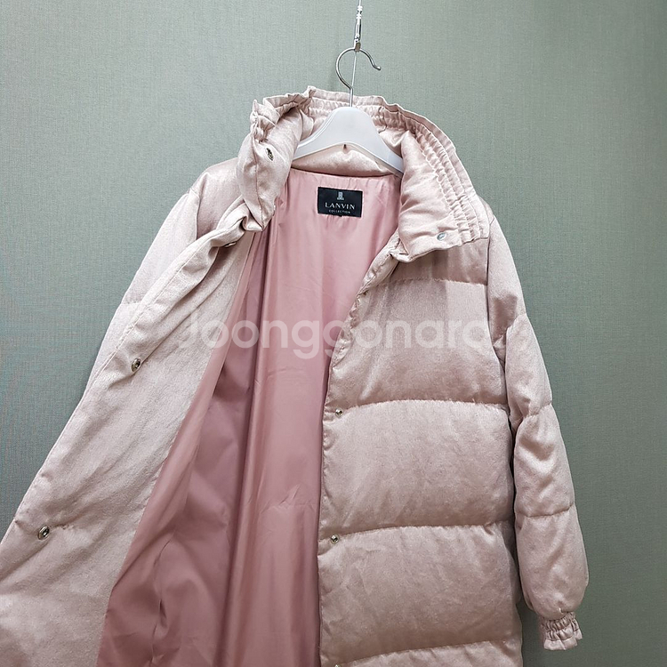 한섬 랑방 벨벳 텍스처 구스다운 롱패딩 82-94-160사이즈--4