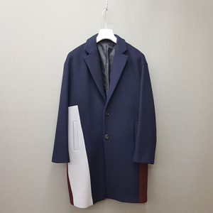 한섬 시스템 이탈리안 패브릭 울 캐시미어 블록 코트 100사이즈