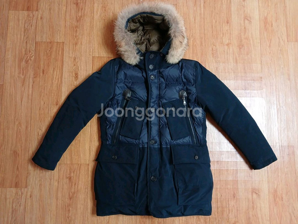 헤지스(정품) 남성 코요테퍼 다운 패딩 자켓 (네이비) (95~100) (상태 좋아요)--3