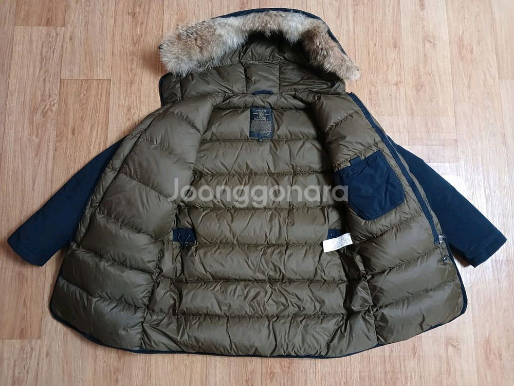 헤지스(정품) 남성 코요테퍼 다운 패딩 자켓 (네이비) (95~100) (상태 좋아요)--5