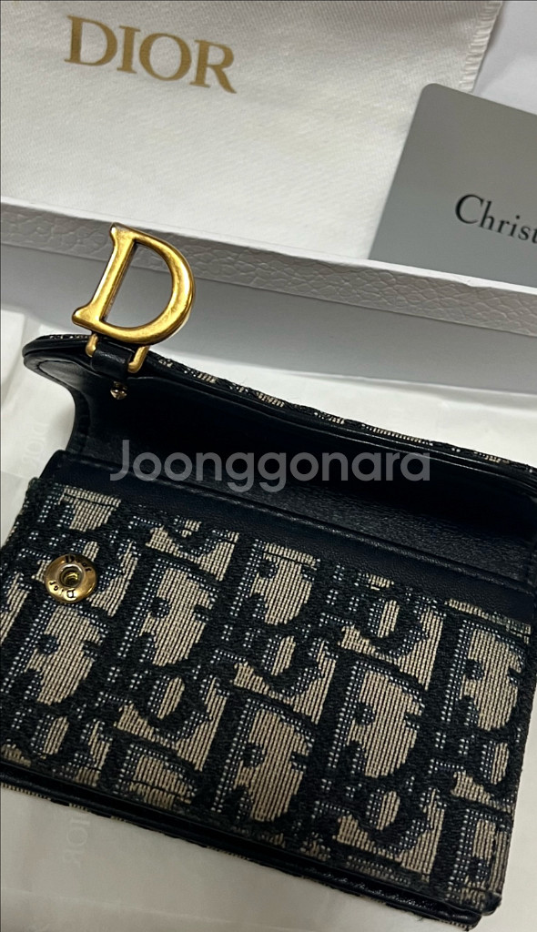 디올 오블리크 새들 카드지갑--5