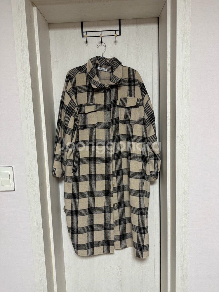 핫핑 체크 셔츠 코트 사이즈2--0