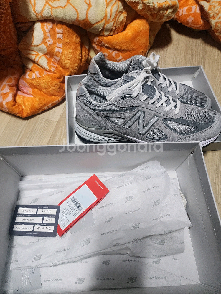 뉴발란스990v4그레이270 1회착--1