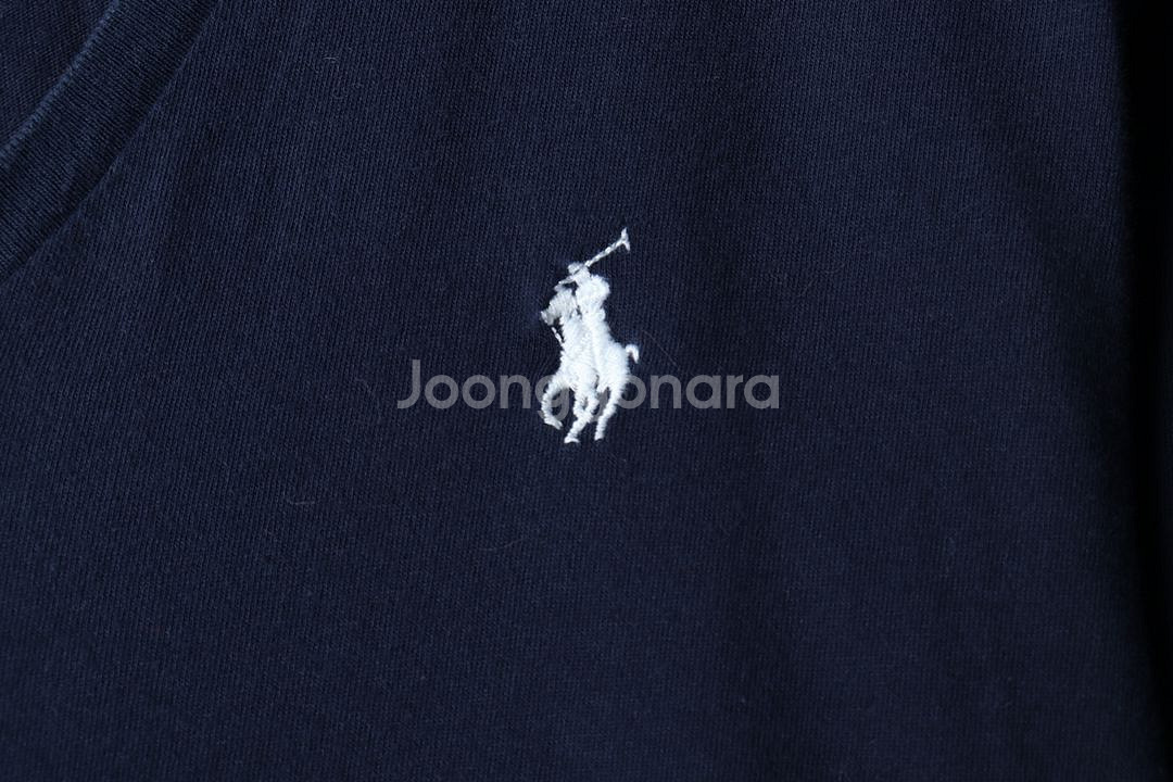 W(XL) 폴로 랄프로렌 긴팔티셔츠 브이넥 네이비--4