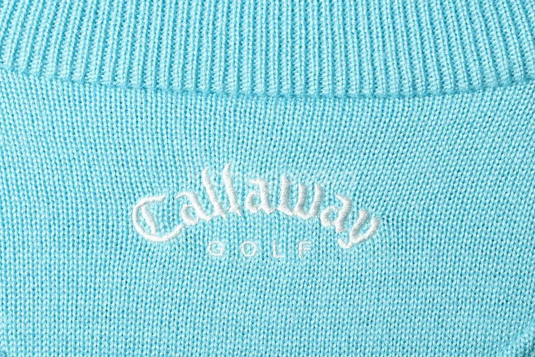 W(L) 캘러웨이 카라 긴팔티셔츠 골프 니트 반집업--5
