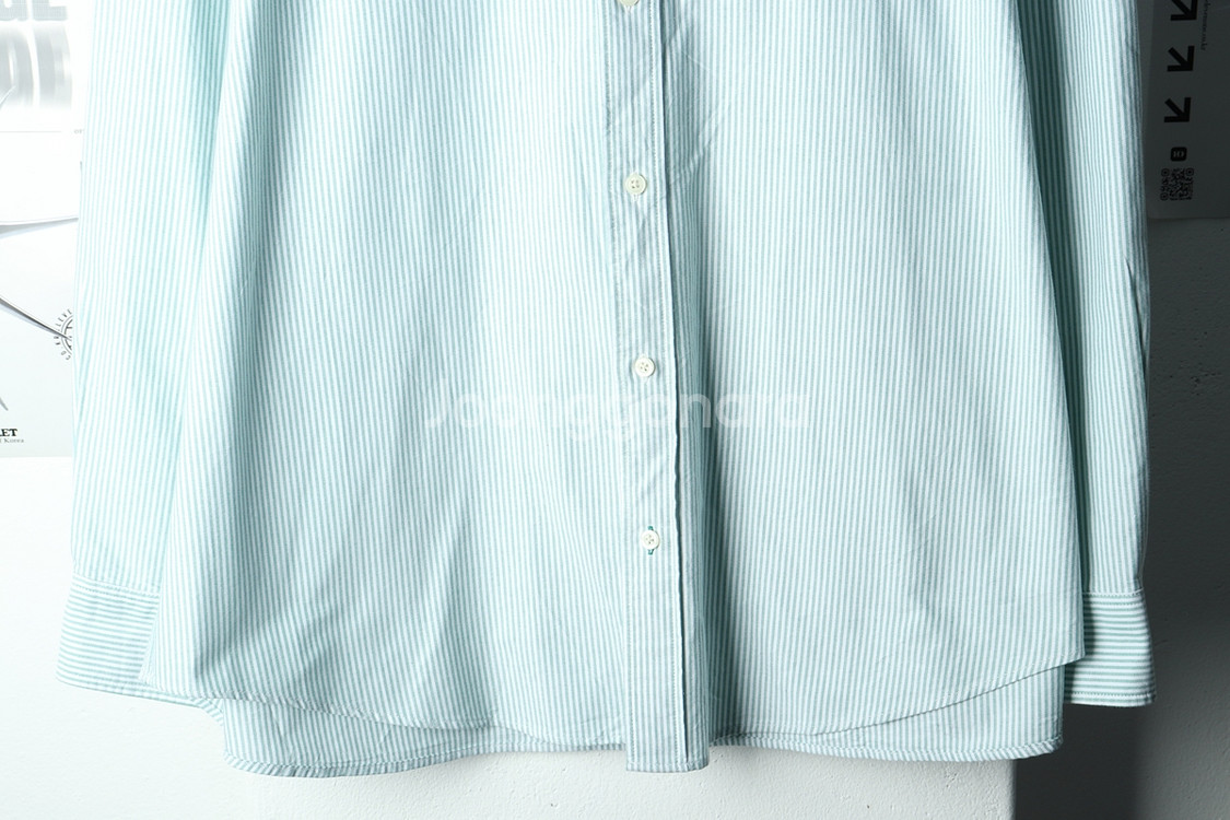 (2XL) 커버낫 셔츠 남방 빅사이즈 스트라이프 그린--3