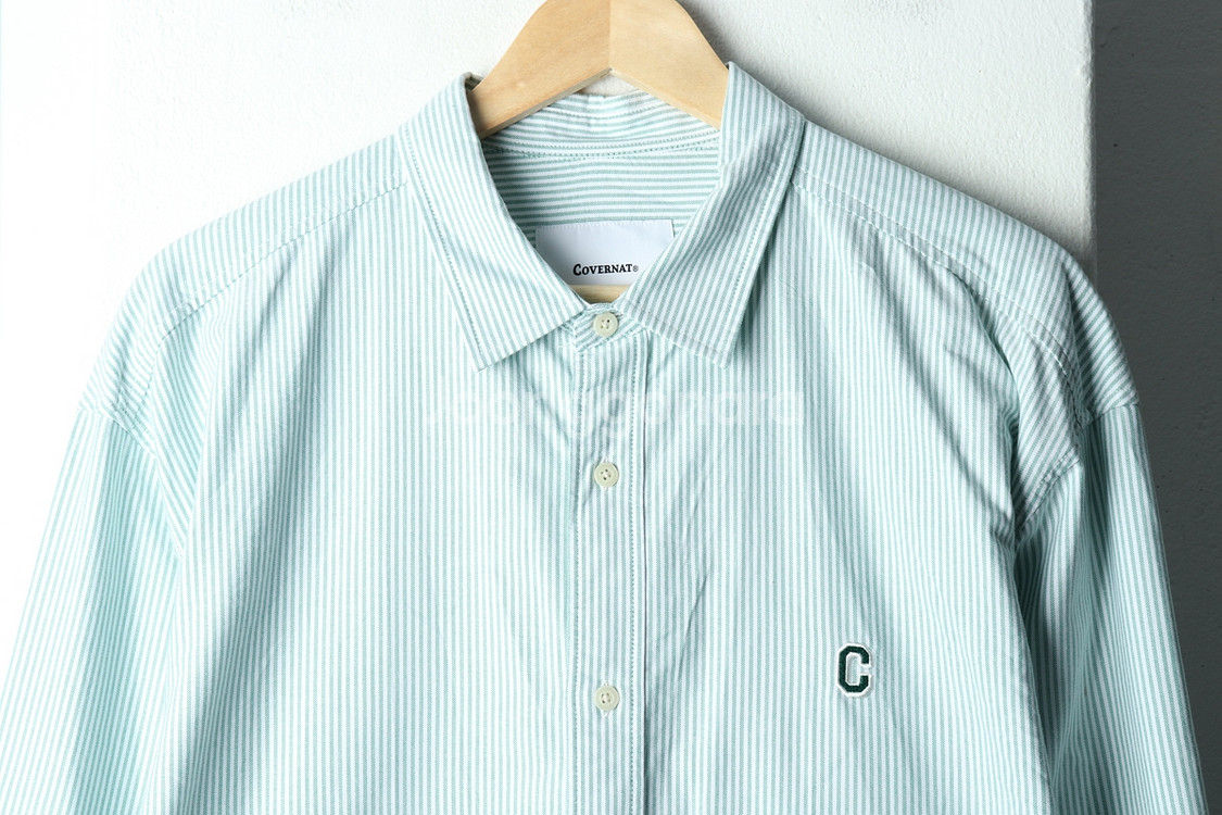 (2XL) 커버낫 셔츠 남방 빅사이즈 스트라이프 그린--2