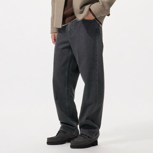 유니클로 와이드스트레이트진 다크그레이